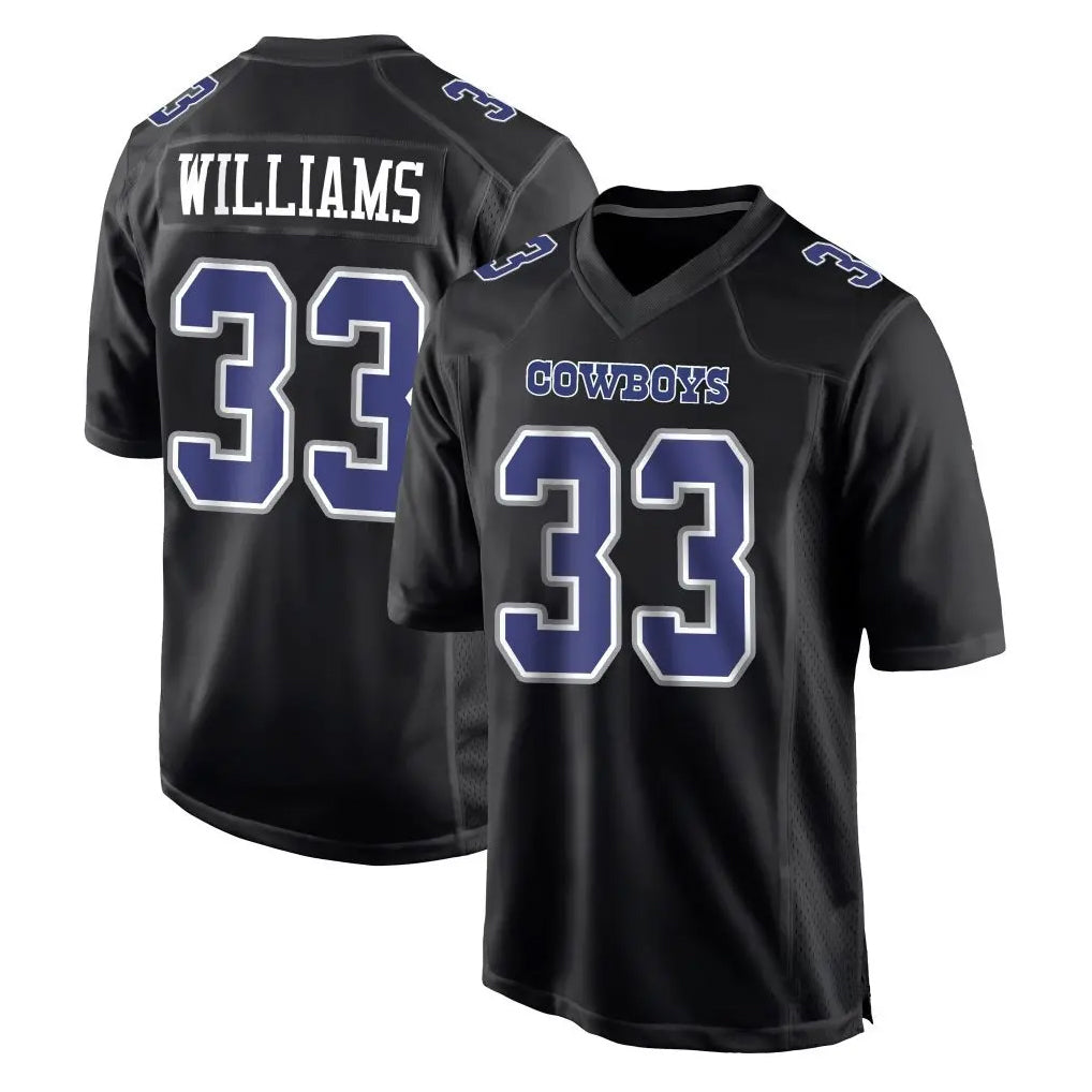 D.Cowboys #33 Javonte Williams Player Carbon Black Fashion Football Jerseys football jersey product view 1