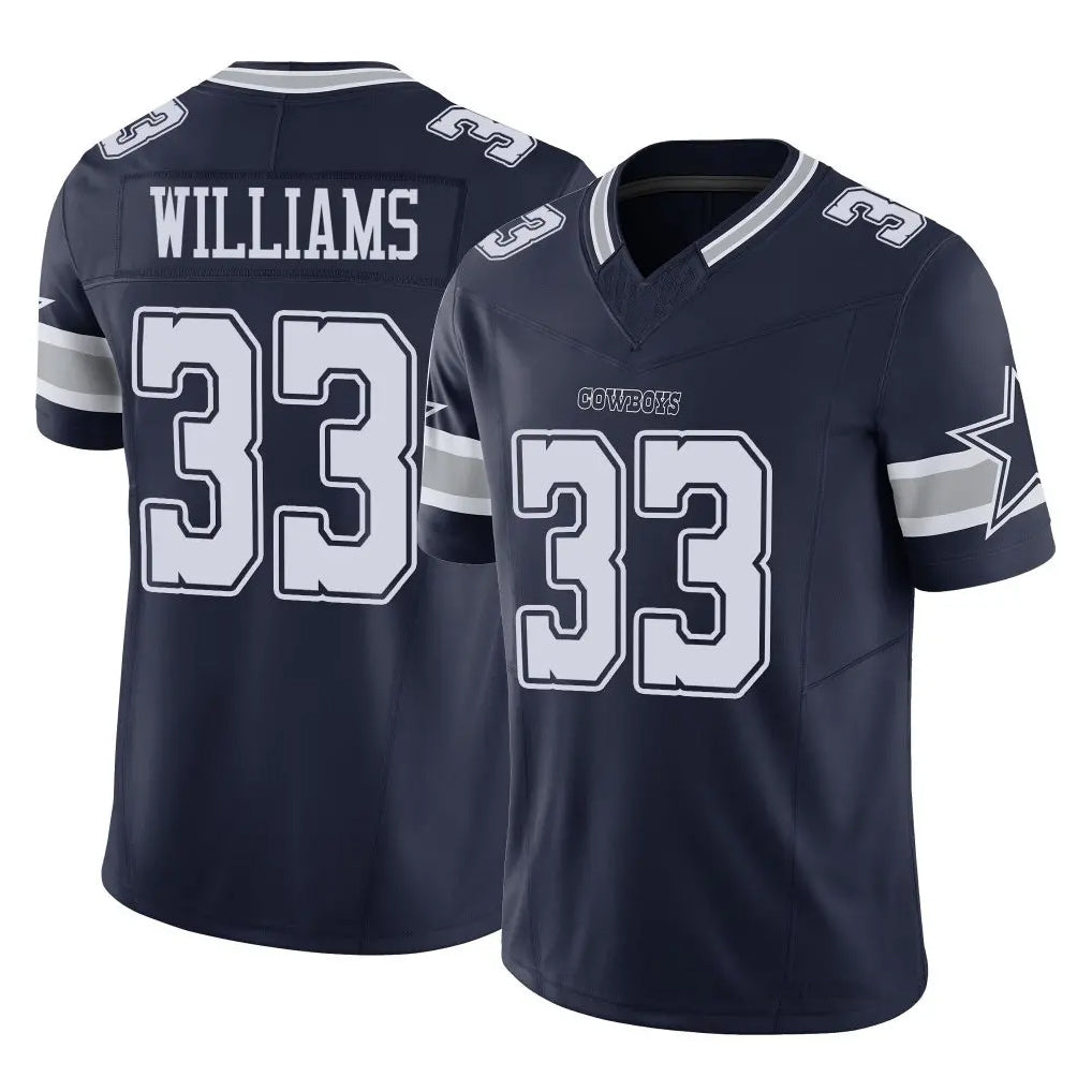 D.Cowboys #33 Javonte Williams Player Navy Vapor F.U.S.E. Limited Football Jerseys football jersey product view 1