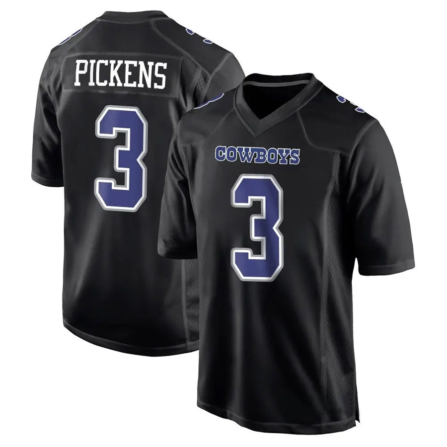D.Cowboys #3 George Pickens Player Carbon Black Fashion Football Jerseys football jersey product view 1