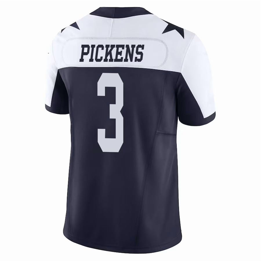 D.Cowboys #3 George Pickens Player Navy Throwback Stitched Football Jerseys football jersey product view 1