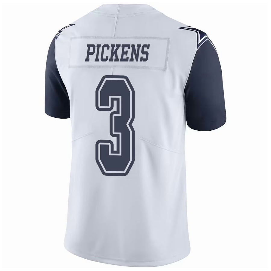 D.Cowboys #3 George Pickens Player White Throwback Stitched Football Jerseys football jersey product view 1