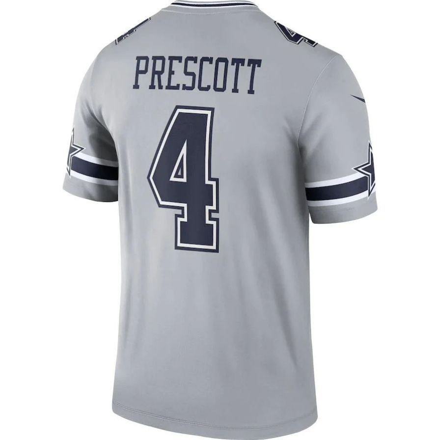 D.Cowboys #4 Dak Prescott Gray Inverted Legend Player Jersey Stitched American Football Jerseys football jersey product view 1
