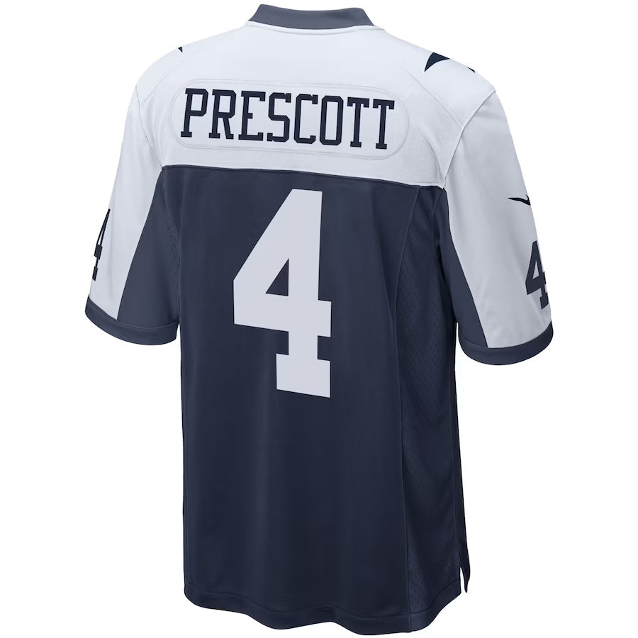 D.Cowboys #4 Dak Prescott Player Navy Alternate Game Football Jerseys football jersey product view 1