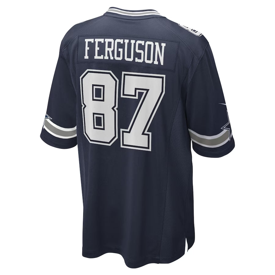 D.Cowboys #87 Jake Ferguson Player Navy Home Game American Football Jerseys football jersey product view 1