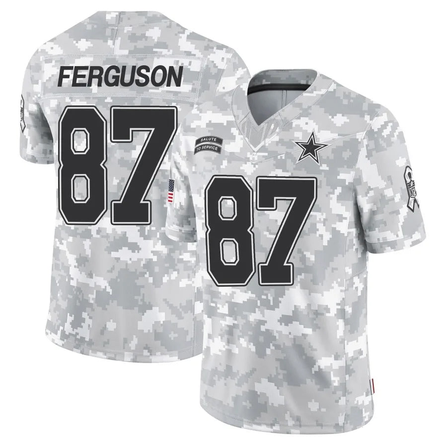 D.Cowboys #87 Jake Ferguson Player Arctic Camo Salute to Service Limited Football Jerseys football jersey product view 1