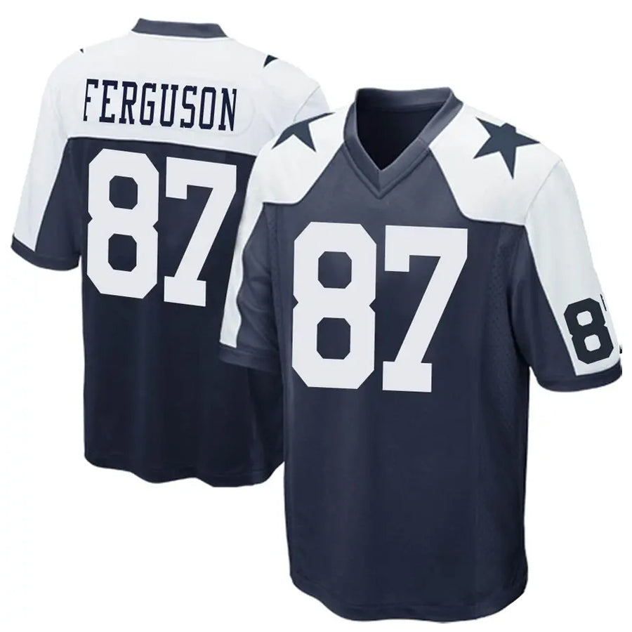 D.Cowboys #87 Jake Ferguson Player Navy Alternate Home Game Football Jerseys football jersey product view 1