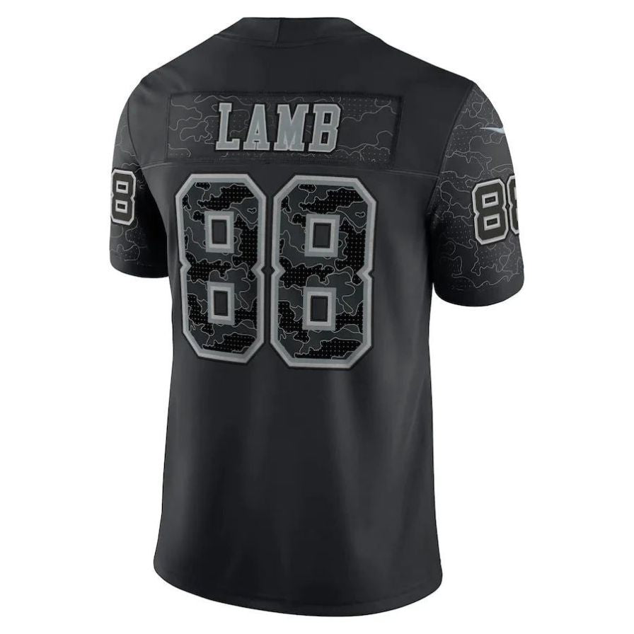 D.Cowboys #88 CeeDee Lamb Black RFLCTV Limited Player Jersey Stitched American Football Jerseys football jersey product view 1