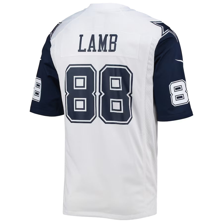 D.Cowboys #88 CeeDee Lamb Player White Alternate Game Football Jerseys football jersey product view 1