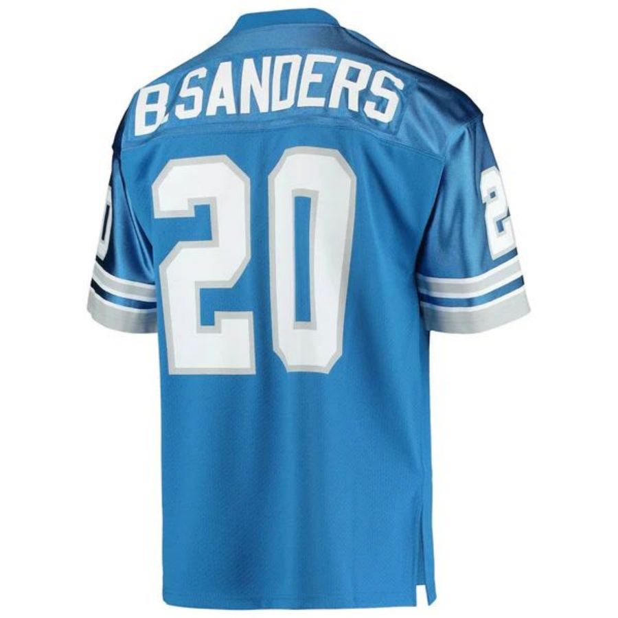 D.Lions #20 Barry Sanders Blue Authentic Throwback Retired Player Football Jerseys football jersey product view 1