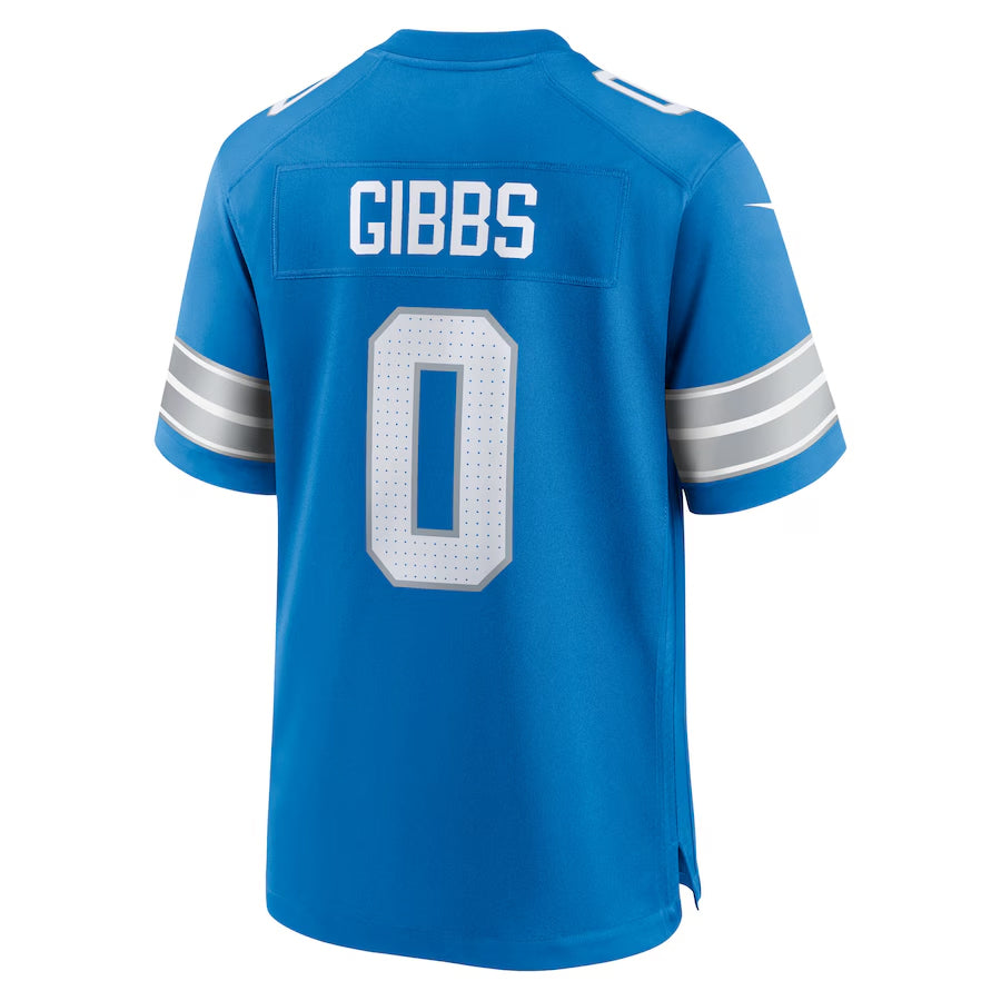 D.Lions #0 Jahmyr Gibbs Player Blue Home Game Football Jerseys football jersey product view 1