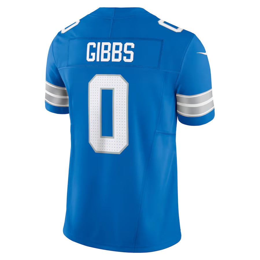 D.Lions #0 Jahmyr Gibbs Player Blue Vapor F.U.S.E. Limited Game Football Jerseys football jersey product view 1