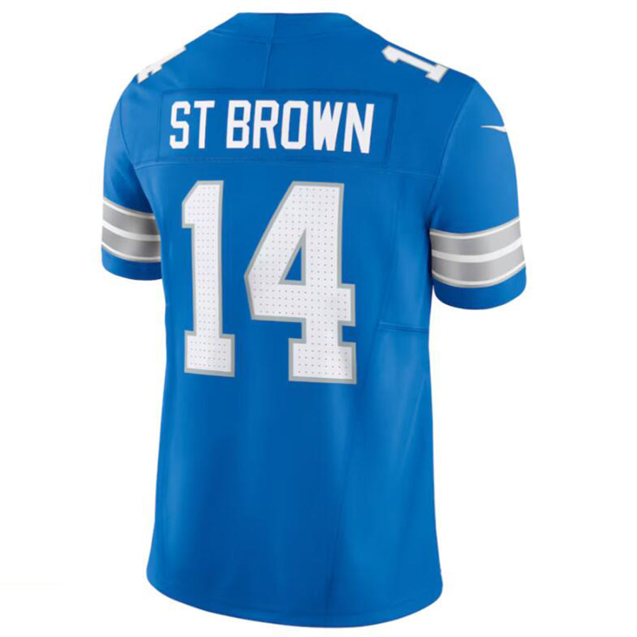D.Lions #14 Amon-Ra St. Brown Vapor F.U.S.E. Limited Jersey Blue Player Football Jerseys football jersey product view 1