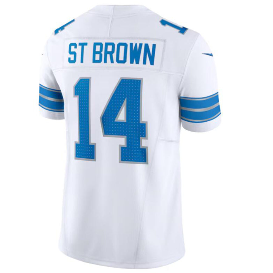 D.Lions #14 Amon-Ra St. Brown Player White Vapor F.U.S.E. Limited Football Jerseys football jersey product view 1