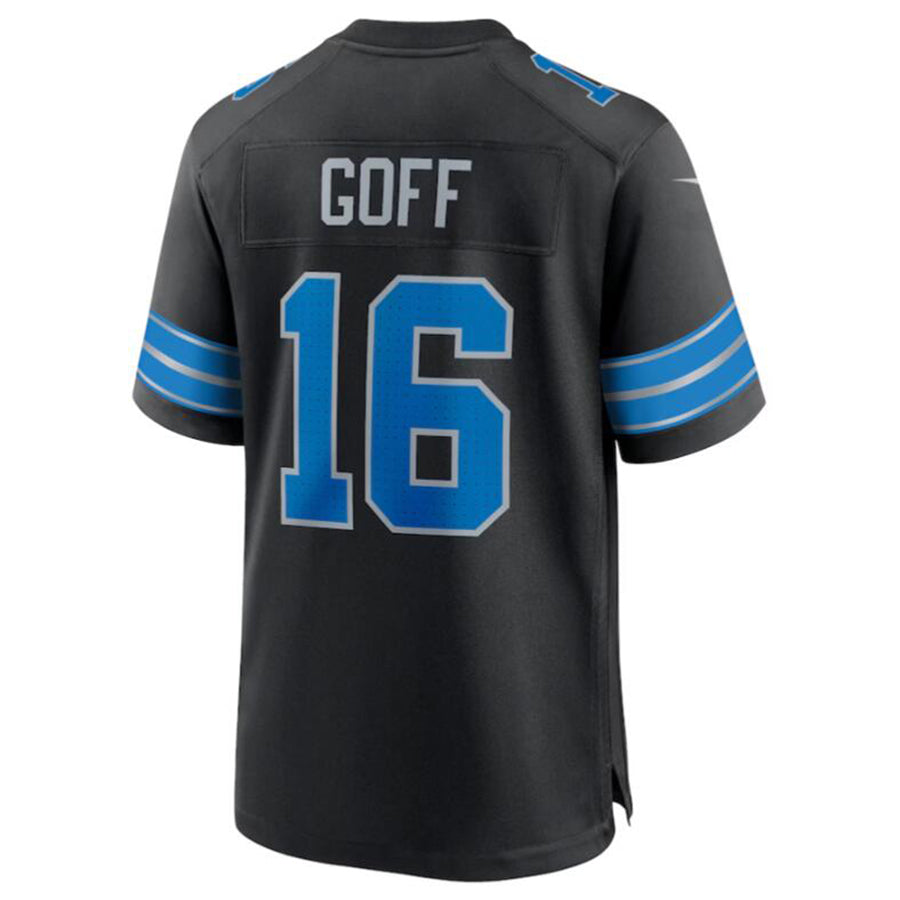 D.Lions #16 Jared Goff Player Black Game Jersey American Stitched Football Jerseys football jersey product view 1