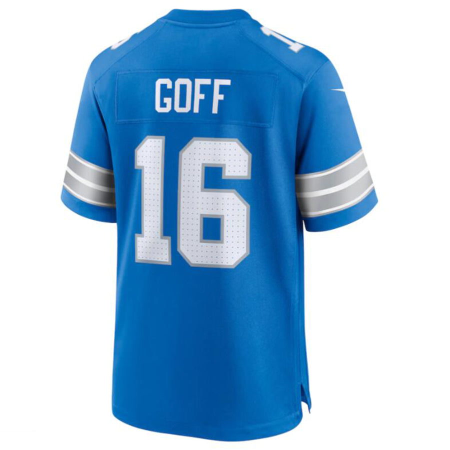 D.Lions #16 Jared Goff Player Game Jersey Blue American Stitched Football Jerseys football jersey product view 1