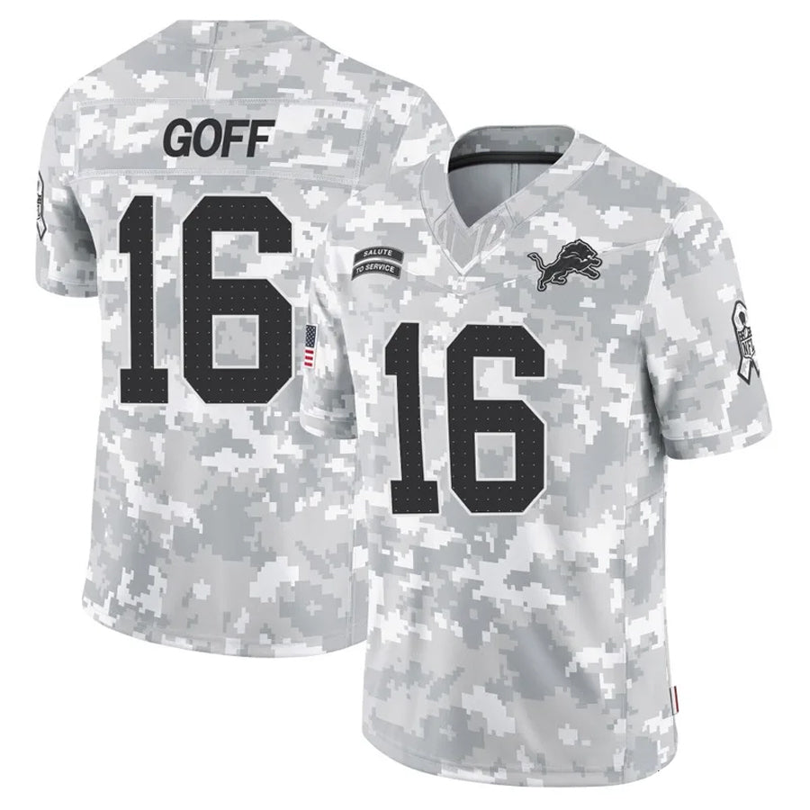 D.Lions #16 Jared Goff Player Arctic Camo Salute to Service Limited Football Jerseys football jersey product view 1