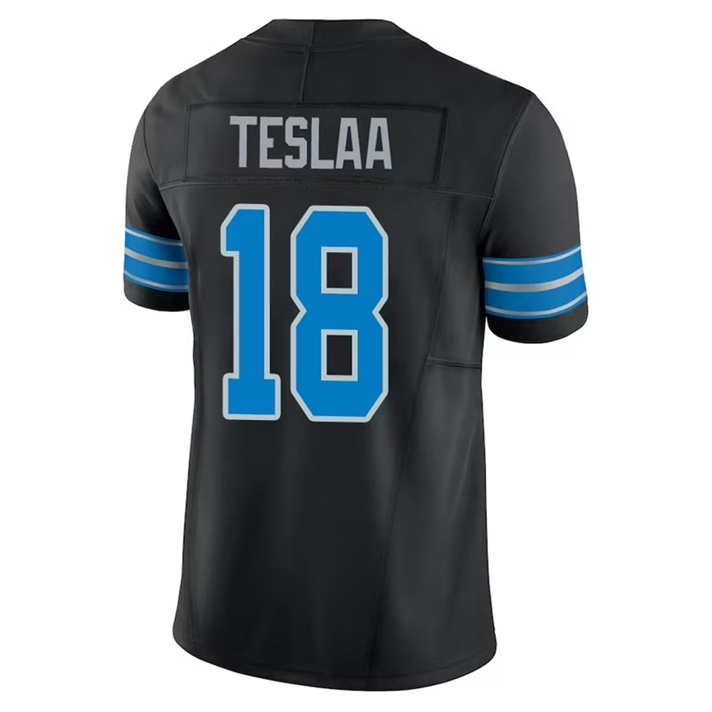 D.Lions #18 Isaac TeSlaa Player Black Vapor F.U.S.E. Limited Football Jerseys football jersey product view 1