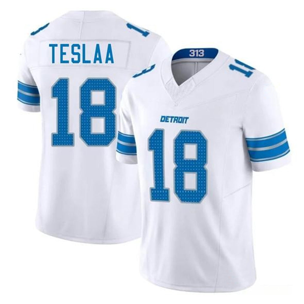 D.Lions #18 Isaac TeSlaa Player White Vapor F.U.S.E. Limited Football Jerseys football jersey product view 1