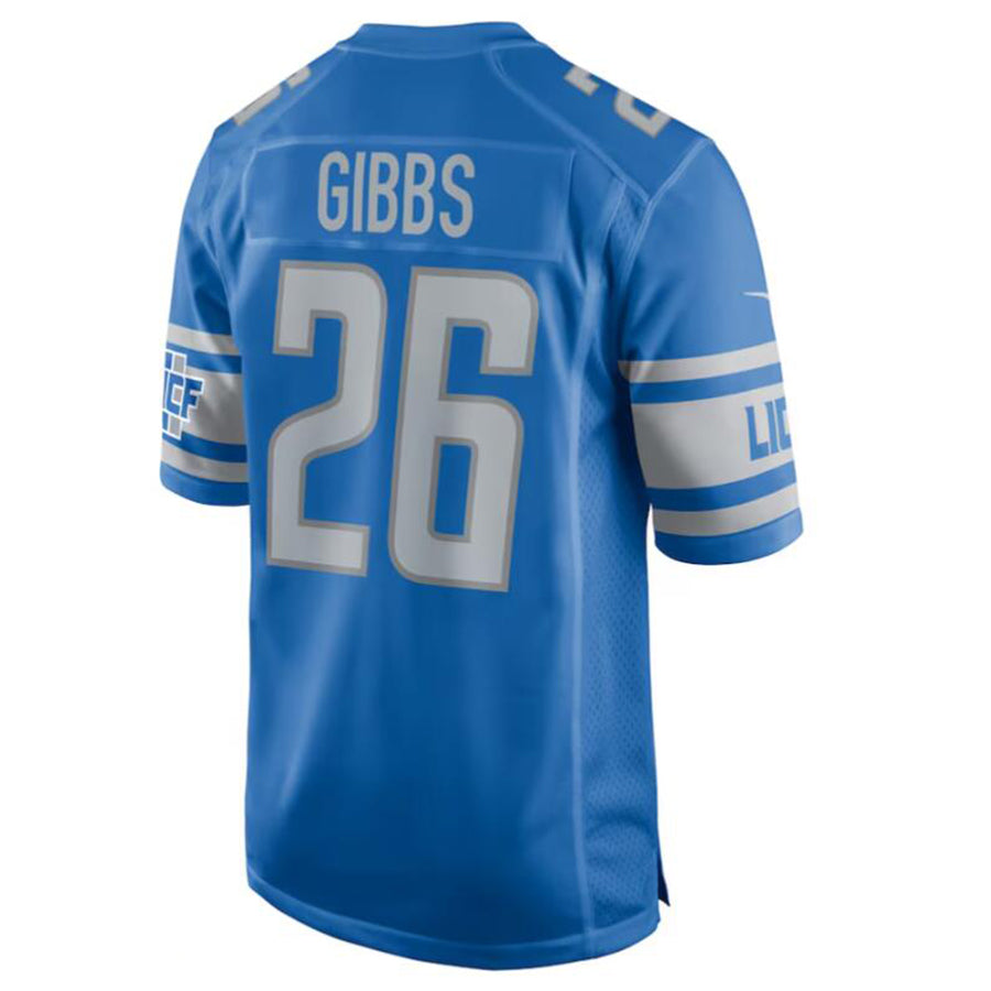 D.Lions #26 Jahmyr Gibbs Player Blue Game Stitched Football Jerseys football jersey product view 1