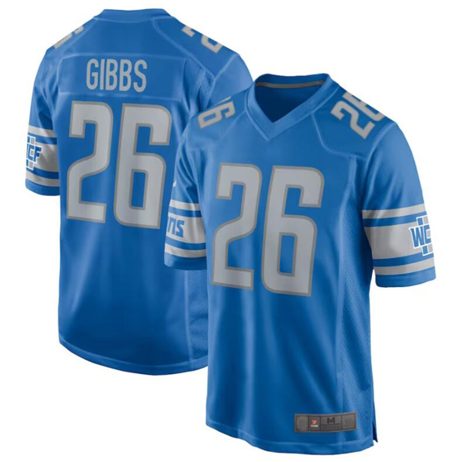 D.Lions #26 Jahmyr Gibbs Player Blue Game Stitched Football Jerseys football jersey product view 2