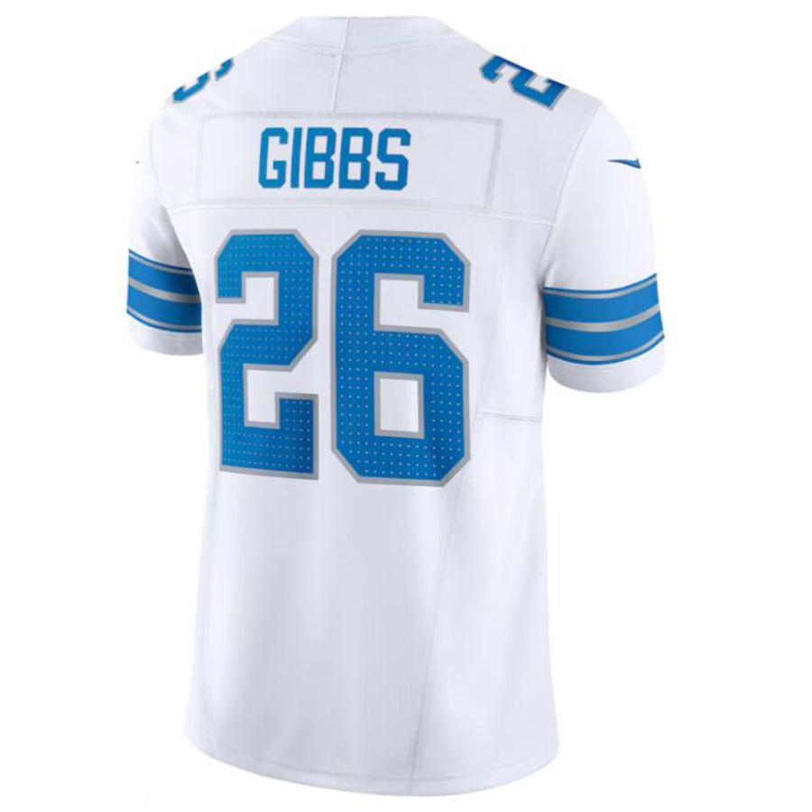D.Lions #26 Jahmyr Gibbs White Vapor F.U.S.E. Limited Jersey Player American Stitched Football Jerseys football jersey product view 1