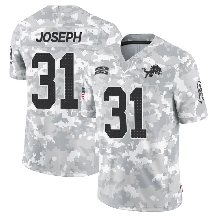 D.Lions #31 Kerby Joseph Player Arctic Camo Salute to Service Limited Football Jerseys football jersey product view 1