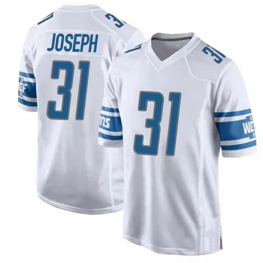 D.Lions #31 Kerby Joseph Player White Replica Game Football Jerseys football jersey product view 1