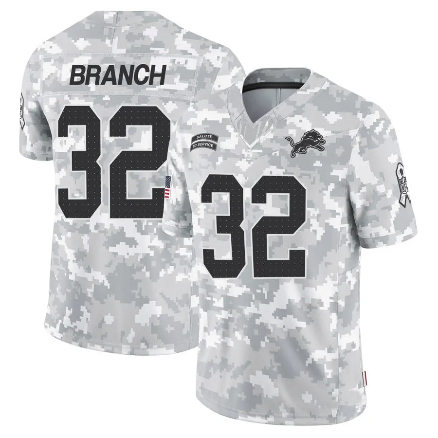 D.Lions #32 Brian Branch Player Arctic Camo Salute to Service Limited Football Jerseys football jersey product view 1