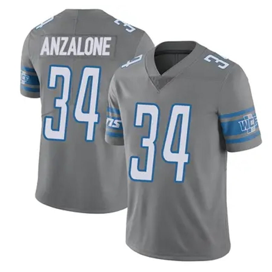 D.Lions #34 Alex Anzalone Player Gray Vapor F.U.S.E. Limited Football Jerseys football jersey product view 1