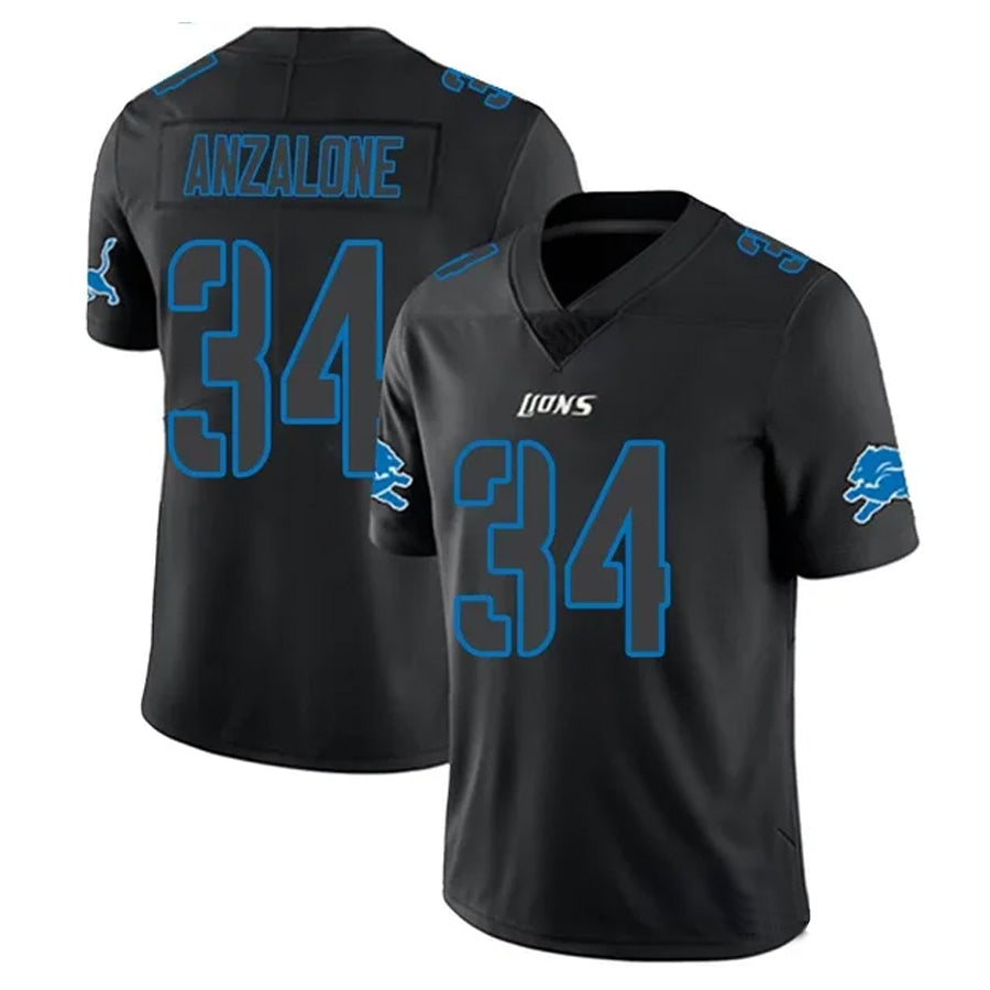 D.Lions #34 Alex Anzalone Player Limited Black Impact Football Jerseys football jersey product view 1