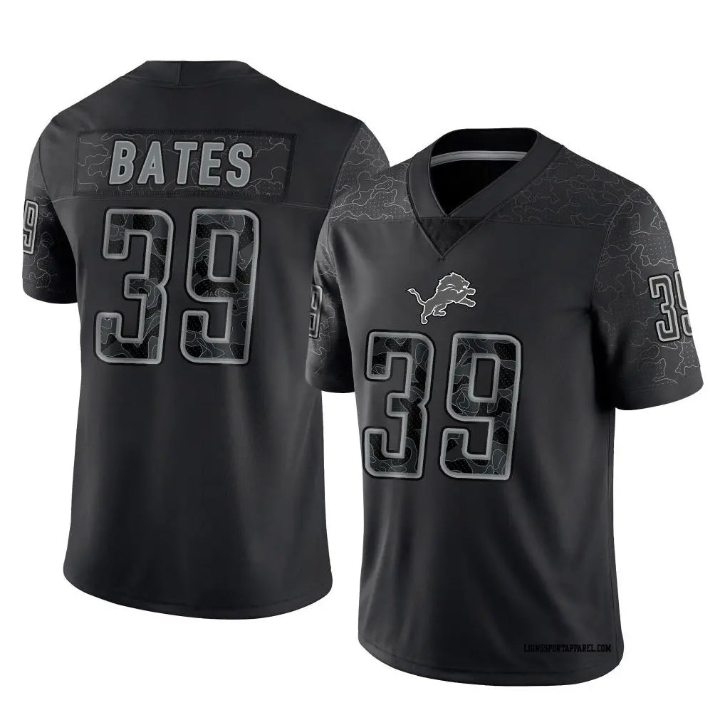 D.Lions #39 Jake Bates Player Black REFLECTIVE Limited Football Jerseys football jersey product view 1