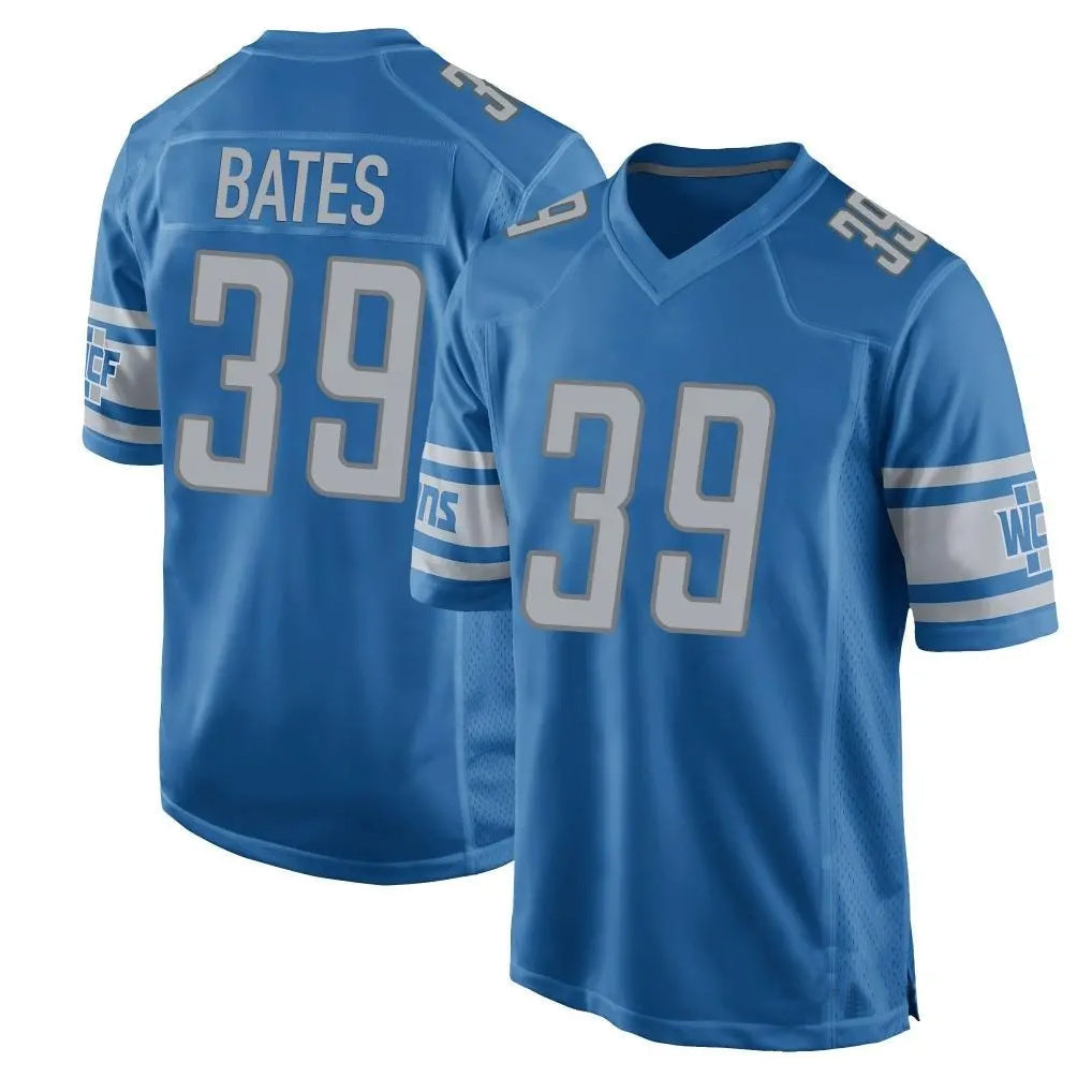 D.Lions #39 Jake Bates Player Blue Game Football Jerseys football jersey product view 1