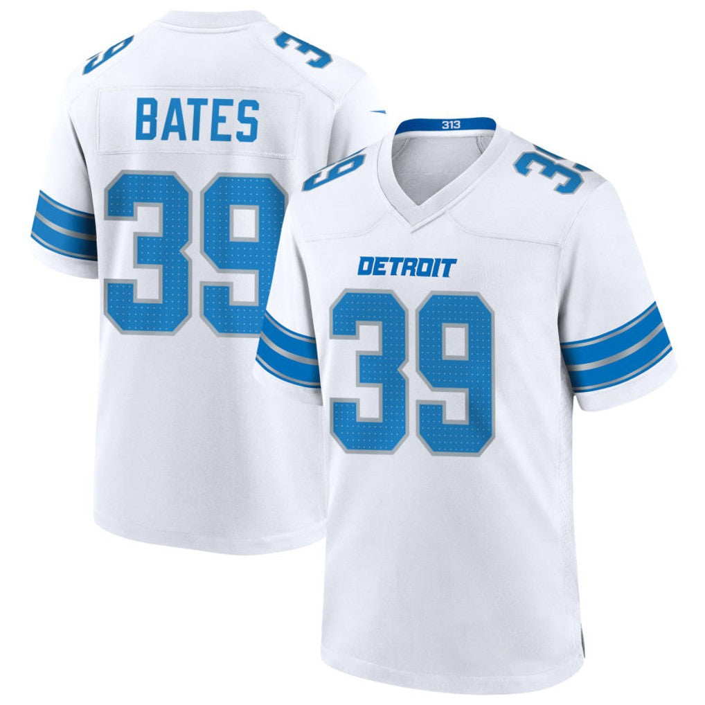 D.Lions #39 Jake Bates Player White Home Game Football Jerseys football jersey product view 1