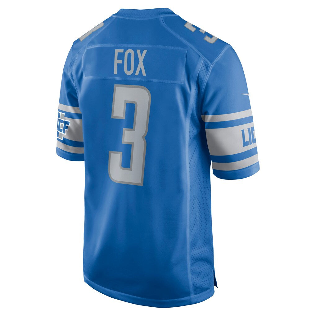 D.Lions #3 Jack Fox Player Blue Game Football Jerseys football jersey product view 1