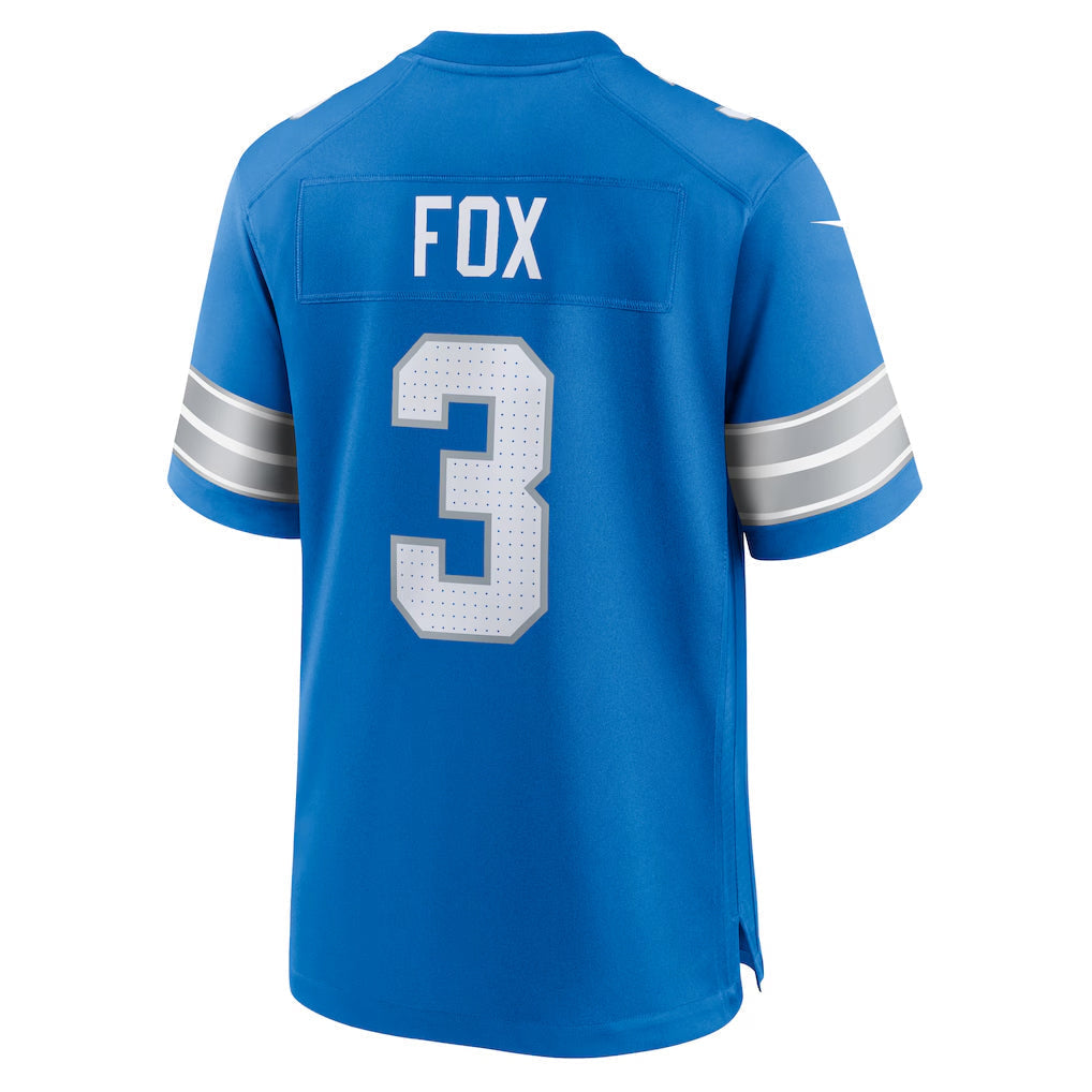 D.Lions #3 Jack Fox Player Blue Home Game Football Jerseys football jersey product view 1
