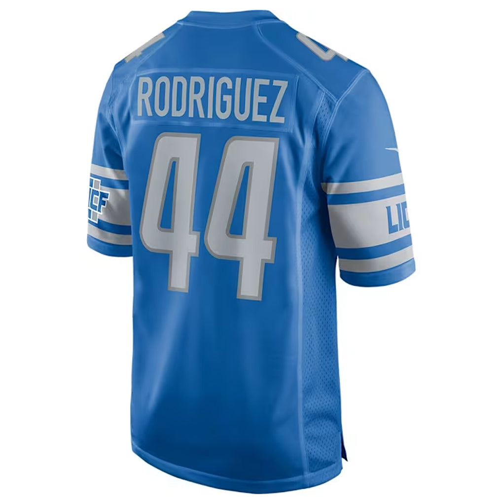 D.Lions #44 Malcolm Rodriguez Player Blue Game Football Jerseys football jersey product view 1