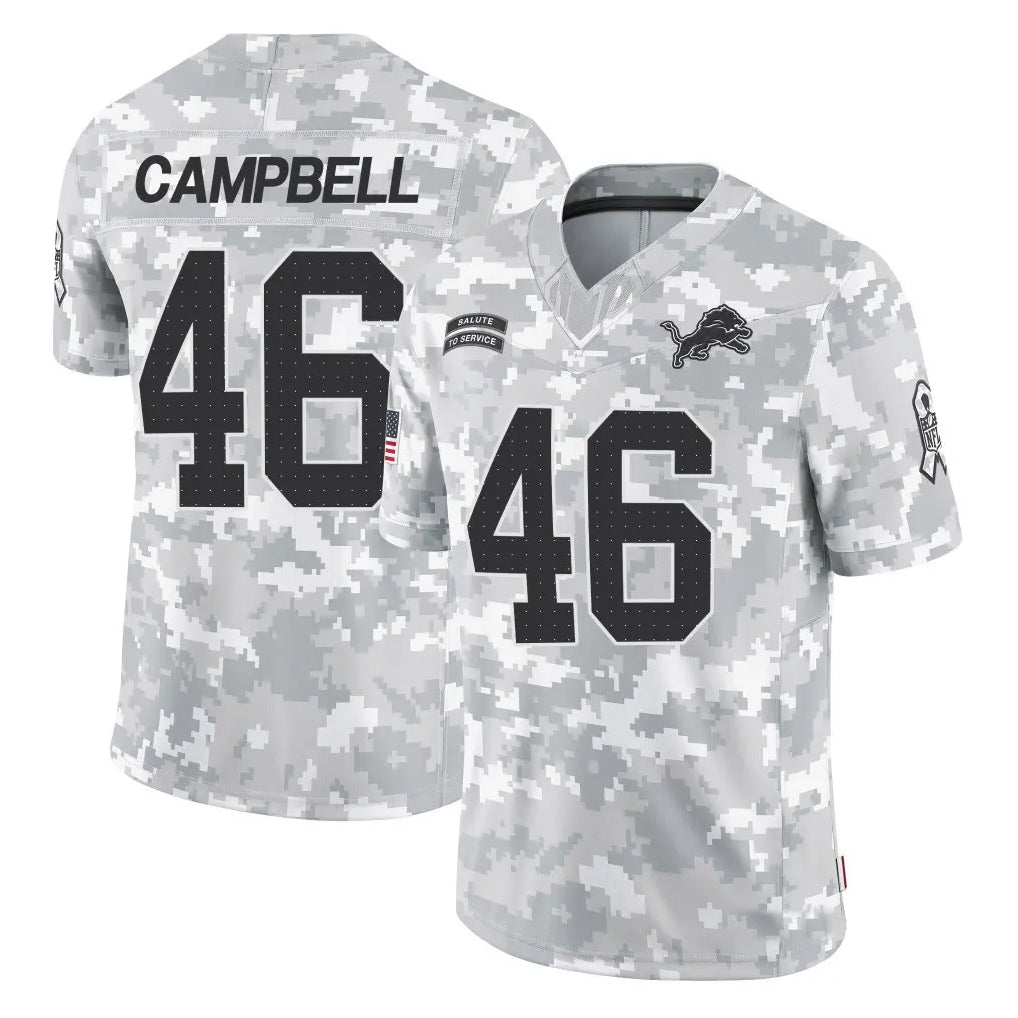 D.Lions #46 Jack Campbell Player Arctic Camo Salute to Service Limited Football Jerseys football jersey product view 1