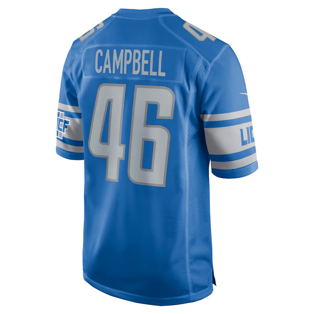 D.Lions #46 Jack Campbell Player Blue Game Football Jerseys football jersey product view 1