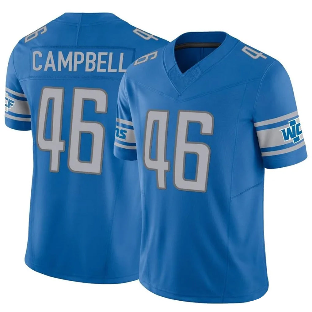 D.Lions #46 Jack Campbell Player Blue Vapor F.U.S.E. Limited Football Jerseys football jersey product view 1