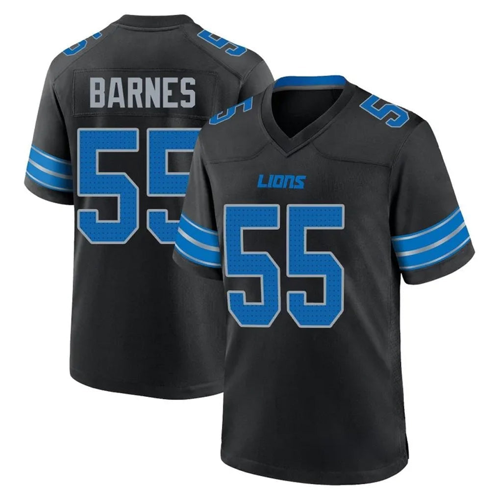 D.Lions #55 Derrick Barnes Player Black Home Game Football Jerseys football jersey product view 1