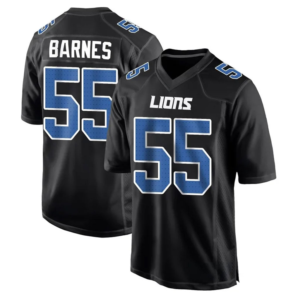 D.Lions #55 Derrick Barnes Player Black Limited Fashion Football Jerseys football jersey product view 1