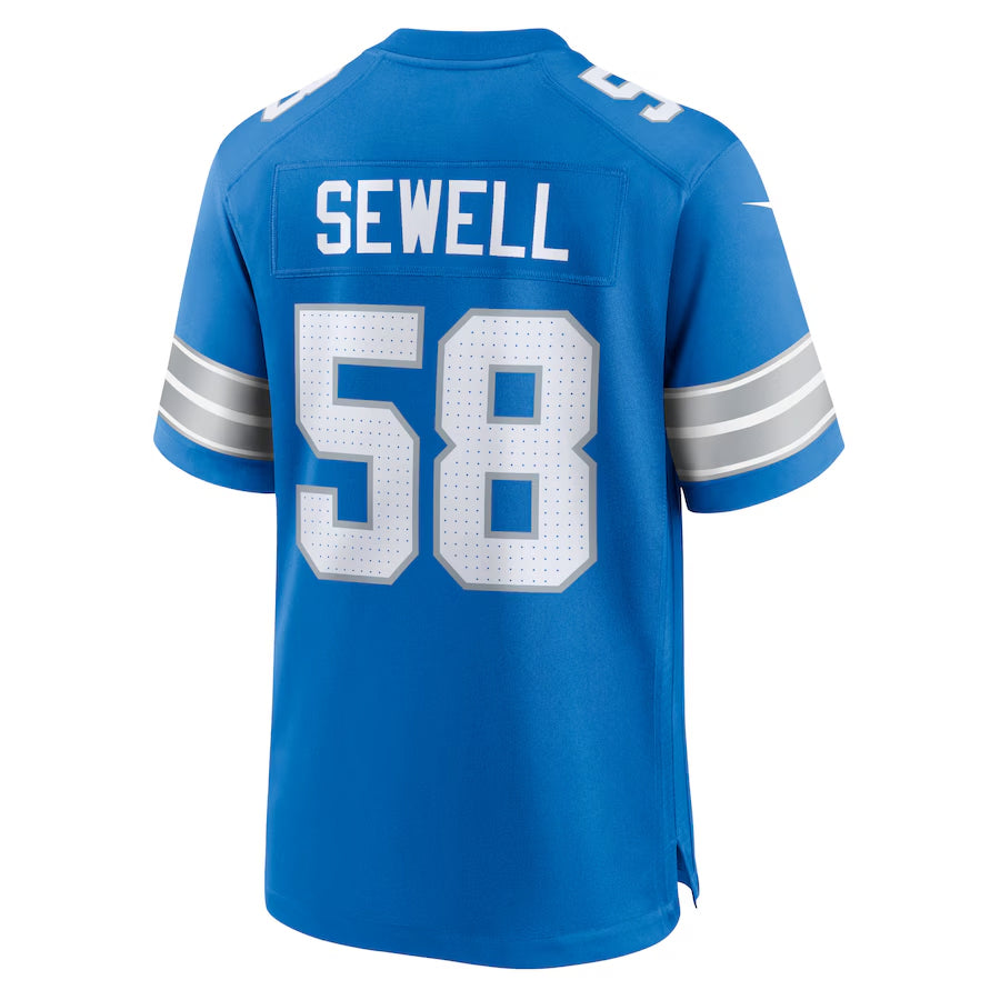 D.Lions #58 Penei Sewell Player Blue Home Game Football Jerseys football jersey product view 1