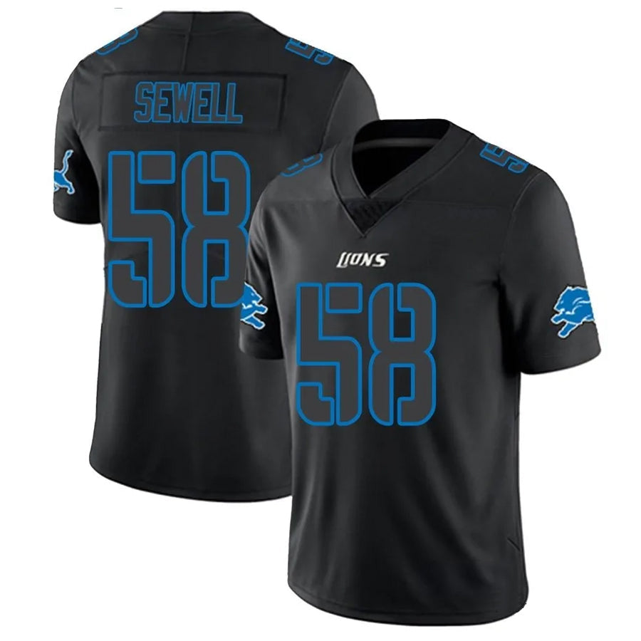 D.Lions #58 Penei Sewell Player Limited Black Impact Football Jerseys football jersey product view 1