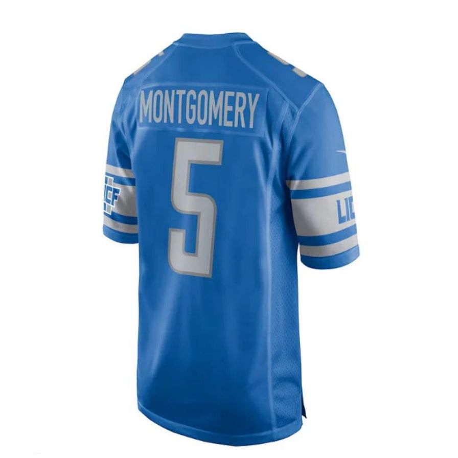 D.Lions #5 David Montgomery Player Game Jersey - Blue Stitched American Football Jerseys football jersey product view 1