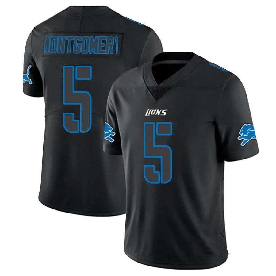 D.Lions #5 David Montgomery Player Black Limited Black Impact Football Jerseys football jersey product view 1