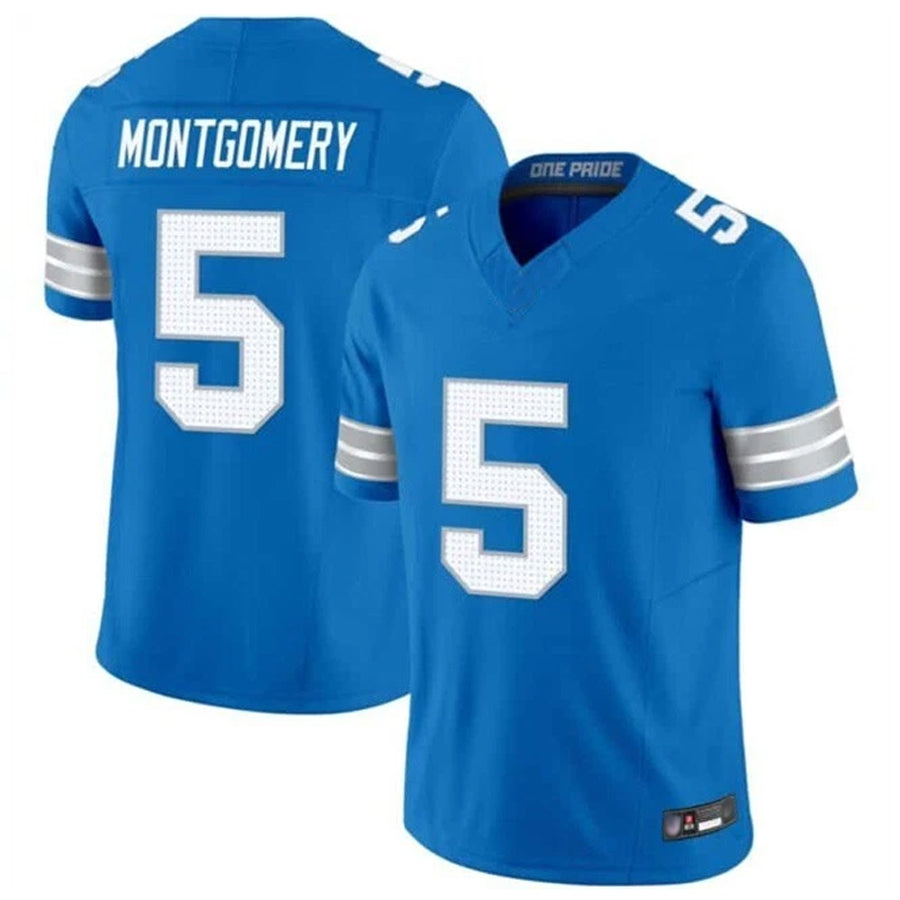 D.Lions #5 David Montgomery Player Blue Vapor F.U.S.E. Limited Football Jerseys football jersey product view 1