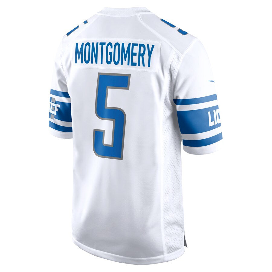 D.Lions #5 David Montgomery Player White Replica Game Football Jerseys football jersey product view 1