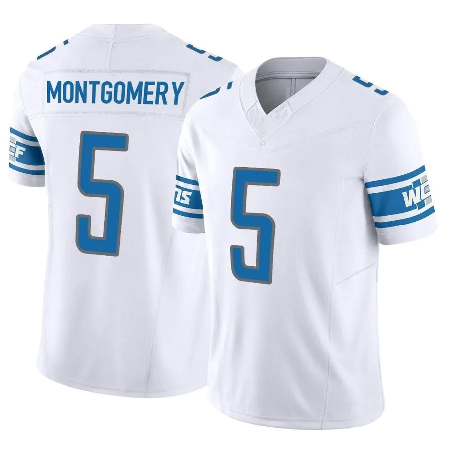 D.Lions #5 David Montgomery Player White Vapor F.U.S.E. Limited Game Football Jerseys football jersey product view 1