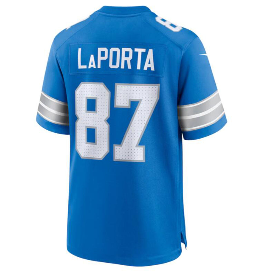 D.Lions #87 Sam LaPorta Player Blue Game Jersey American Stitched Football Jerseys football jersey product view 1