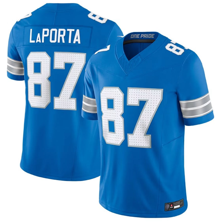 D.Lions #87 Sam LaPorta Player BLUE Home Limited Game Football Jerseys football jersey product view 1